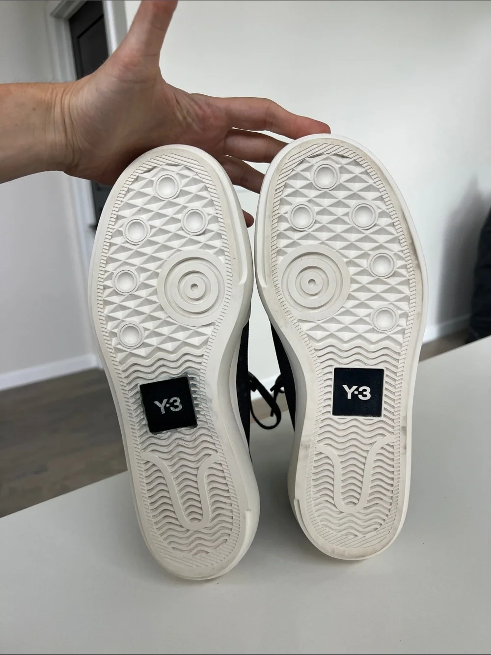 Y-3 adidas nizza high top black and white sneakers men’s size 8